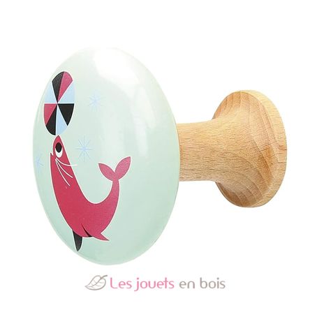 Set of 2 coat hooks Sea lion by Ingela P. Arrhenius V7797 Vilac 2