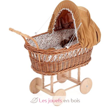 Wicker parm for doll up to 40 cm Caramel Coffee PE800193 Petitcollin 1