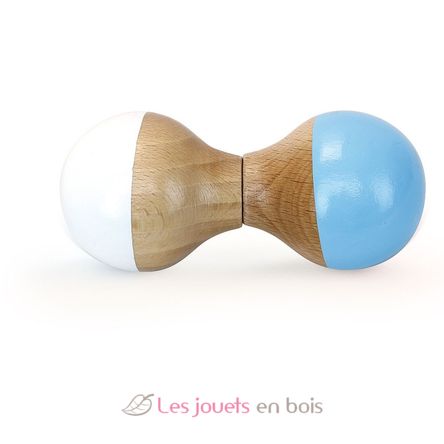 Rattle Maracas - White and Blue V8008W Vilac 1