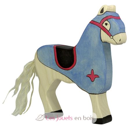 Horse of blue knight figure HZ-80249 Holztiger 1