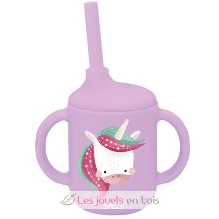 Cup with silicone straw - Sparkly the unicorn SJ-SI0801 Sassi Junior 1