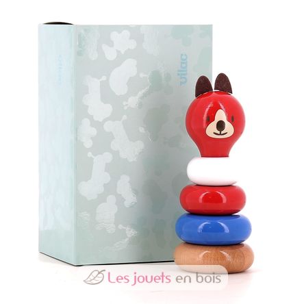 Lucien the dog stacking toy V8085R Vilac 3