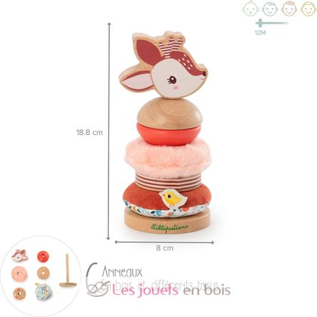 Stella the Fawn Stacking Pyramid LI-83471 Lilliputiens 2