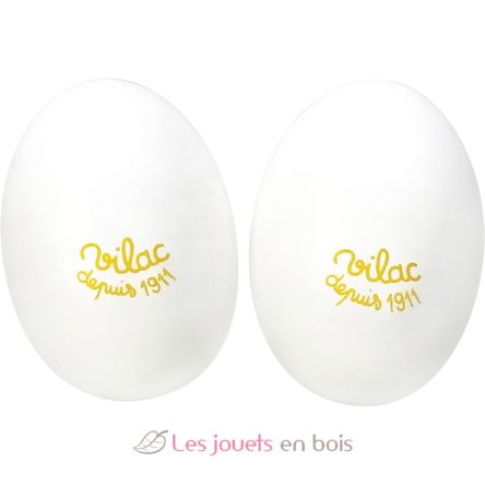 Pair of white maracas V8377 Vilac 1