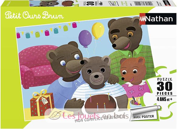 Puzzle Little Brown Bear Birthday 30 pcs N863808 Nathan 1