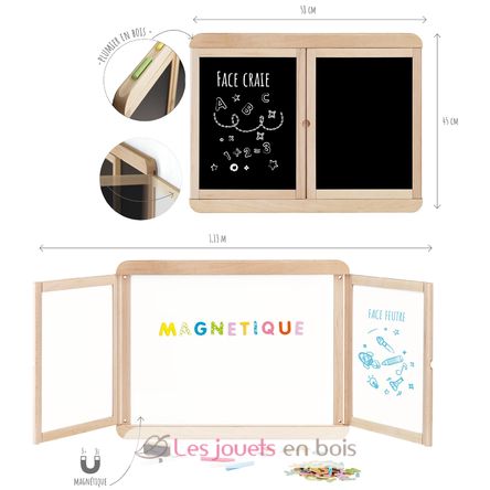 Magnetic whiteboard with 2 panels JJ8807 Jeujura 2