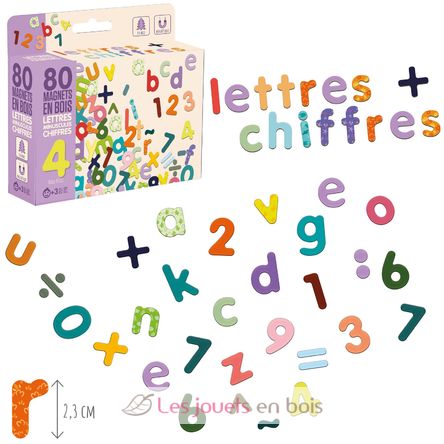 Wooden magnetic lowercase letters and numbers JJ8967 Jeujura 2