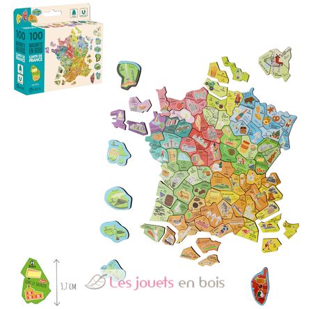 Wooden magnets Map of France JJ8969 Jeujura 2