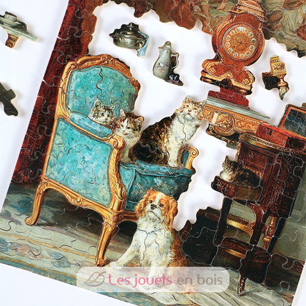 Family of cats and a dog by Lambert A1103-150 Puzzle Michele Wilson 3