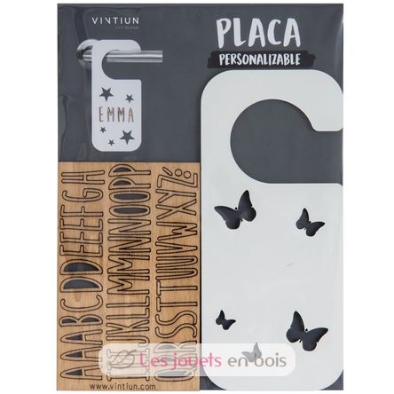Customizable door hanger - Butterflies white VI-PL30 Vintiun 2