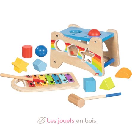 Hammer bench and sorting box with xylophone GK58304 Goki 2