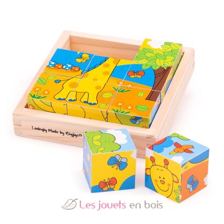 Safari Cube Puzzle BJ512 Bigjigs Toys 1