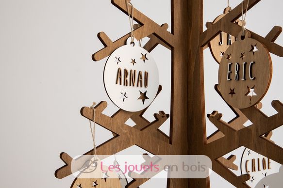 Customisable Christmas ball white wood VI-BN11 Vintiun 6