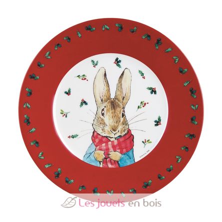 Plate Peter Rabbit Christmas red 20cm PJ-BP924N Petit Jour 1