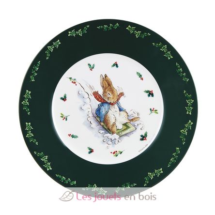 Plate Peter Rabbit Christmas green 20cm PJ-BP926N Petit Jour 1
