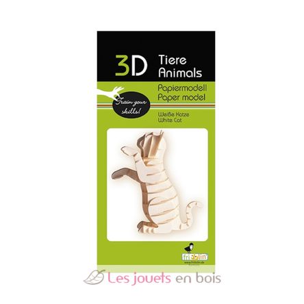 3D Paper model - white cat FRI-11636 Fridolin 2