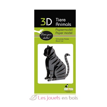 3D Paper model - black cat FRI-11635 Fridolin 2