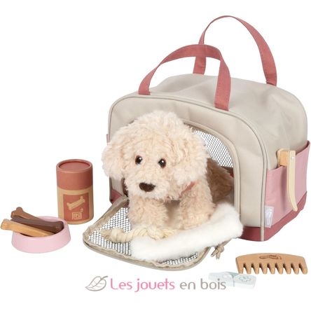 Dog with pink bag and care set LE12838 Small Foot company 2