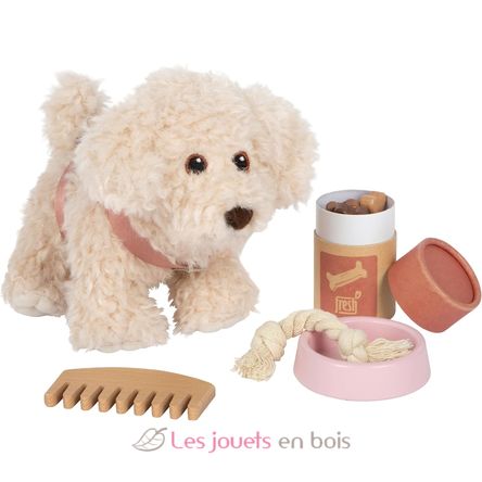 Dog with pink bag and care set LE12838 Small Foot company 5