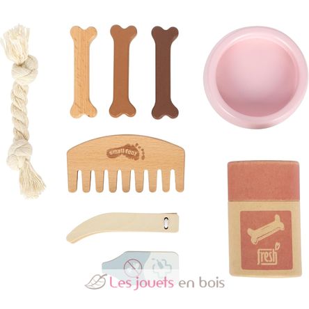 Dog with pink bag and care set LE12838 Small Foot company 6