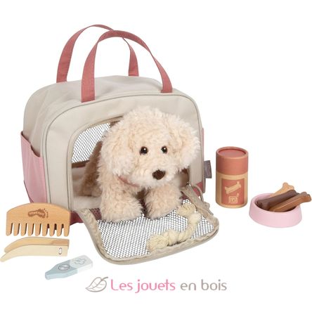 Dog with pink bag and care set LE12838 Small Foot company 1