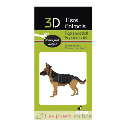 3D Paper model - German shepherd FRI-11721 Fridolin 2