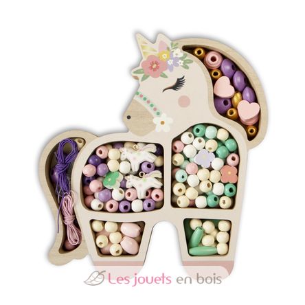 Unicorn box wooden beads SYCRE3284 Sycomore 1