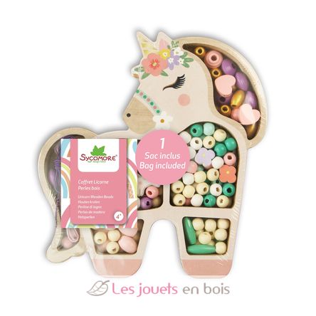 Unicorn box wooden beads SYCRE3284 Sycomore 2