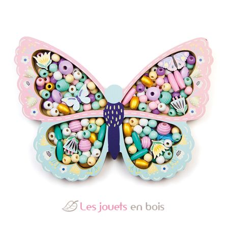 Butterfly box wooden beads SYCRE3289 Sycomore 1