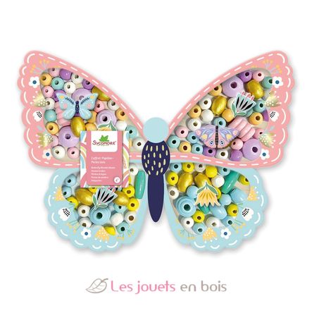 Butterfly box wooden beads SYCRE3289 Sycomore 2