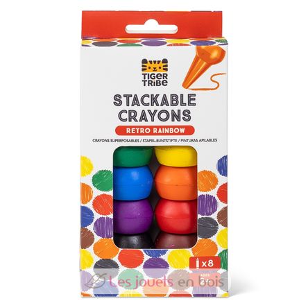 Stackable Crayons Retro Rainbow TT7-0159 Tiger Tribe 1