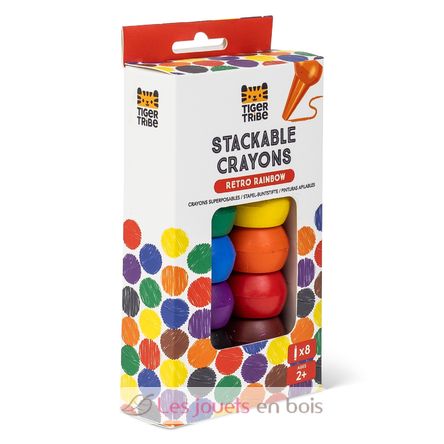 Stackable Crayons Retro Rainbow TT7-0159 Tiger Tribe 6