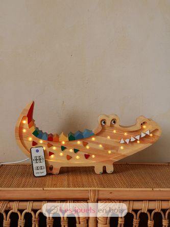 Little Lights Crocodile Lamp Caribbean Wood LL052-000 Little Lights 8