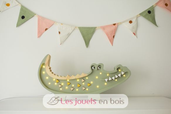 Little Lights Crocodile Lamp Pastel Khaki LL052-376 Little Lights 3