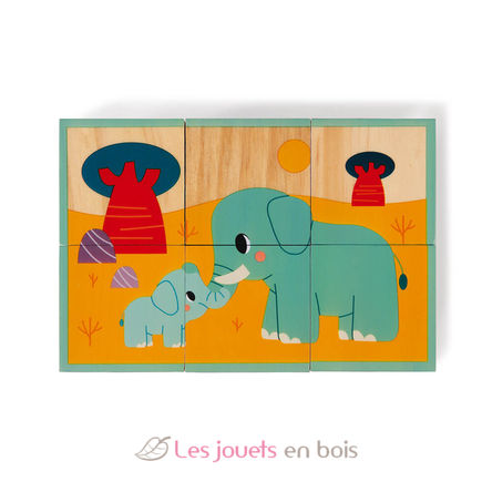 Animals wooden blocks J08622 Janod 8