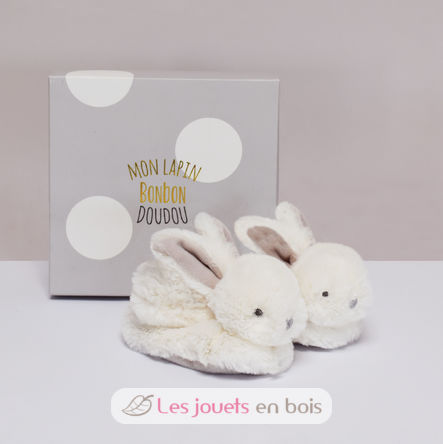 Rabbit taupe slippers 0-6 months DC1310 Doudou et Compagnie 4