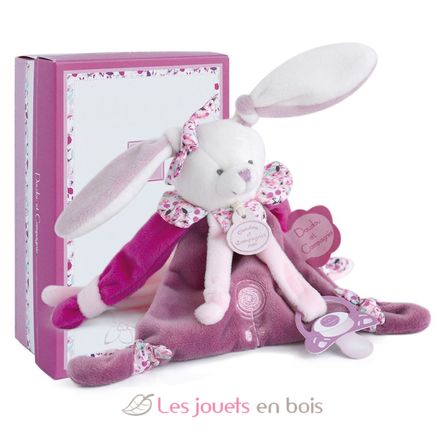 Doudou Pacifier Clip Bunny Cherry DC2701 Doudou et Compagnie 1