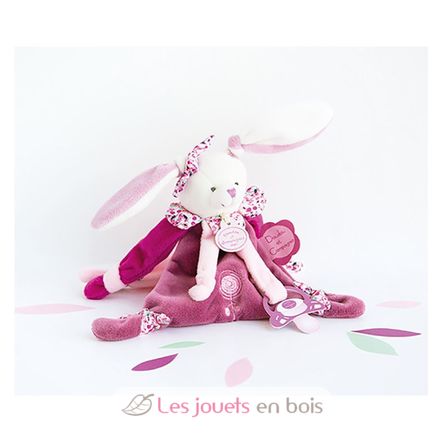 Doudou Pacifier Clip Bunny Cherry DC2701 Doudou et Compagnie 3