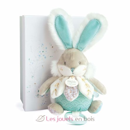 Musical box Lapin de sucre - rabbit water green DC3493 Doudou et Compagnie 1