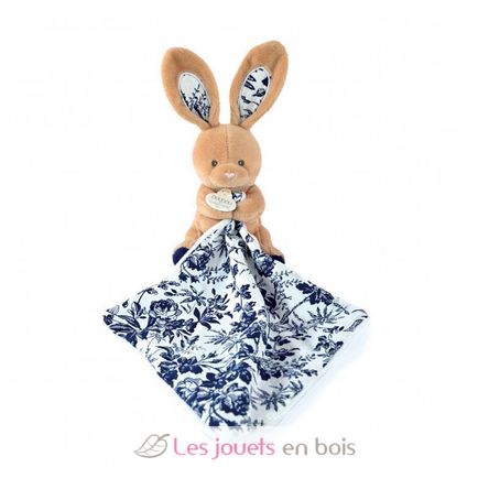 Rabbit soft toy with comforter - Navy blue DC4016 Doudou et Compagnie 2