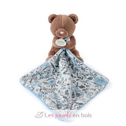 Bear soft toy with comforter - brown DC4019 Doudou et Compagnie 2