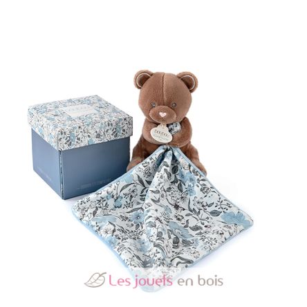 Bear soft toy with comforter - brown DC4019 Doudou et Compagnie 1