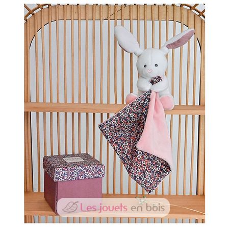Rabbit soft toy with comforter - Pink DC4020 Doudou et Compagnie 4