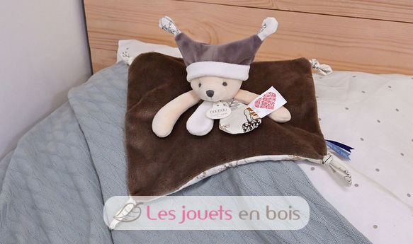 Brown bear comforter with stories DC4058 Doudou et Compagnie 3