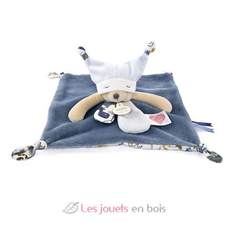 Blue bear comforter with stories DC4059 Doudou et Compagnie 2