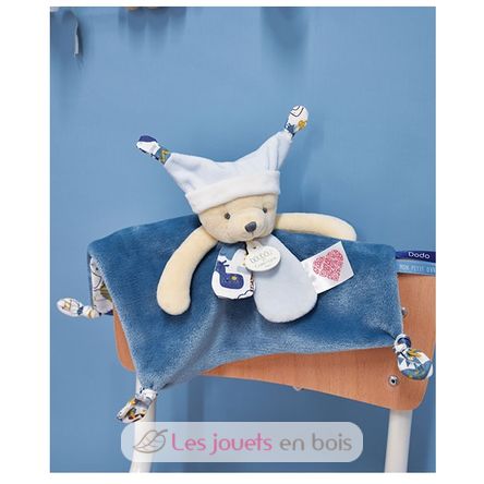 Blue bear comforter with stories DC4059 Doudou et Compagnie 3