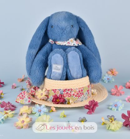 Blue Fleurette Rabbit Plush 25 cm DC4299 Doudou et Compagnie 3