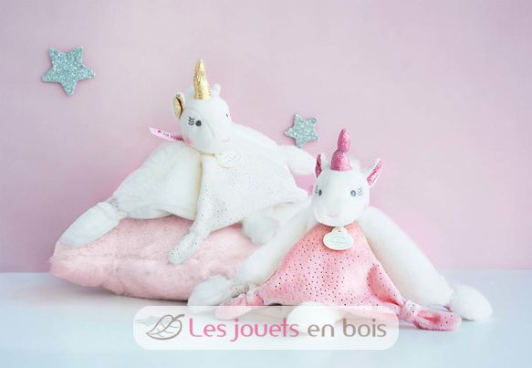 Pink unicorn cuddle cloth DC3277 Doudou et Compagnie 4