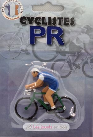 Cyclist figurine D Sprinter blue jersey white sleeves FR-DS7 Fonderie Roger 1