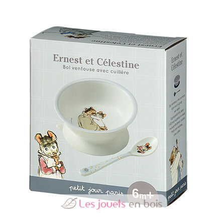 Ernest and Célestine suction bowl with spoon PJ-EC702K Petit Jour 2